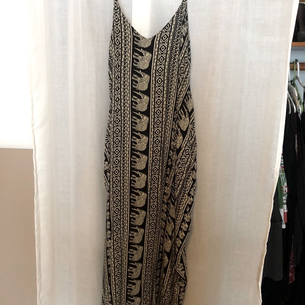 Elephant print tribal maxi dress
